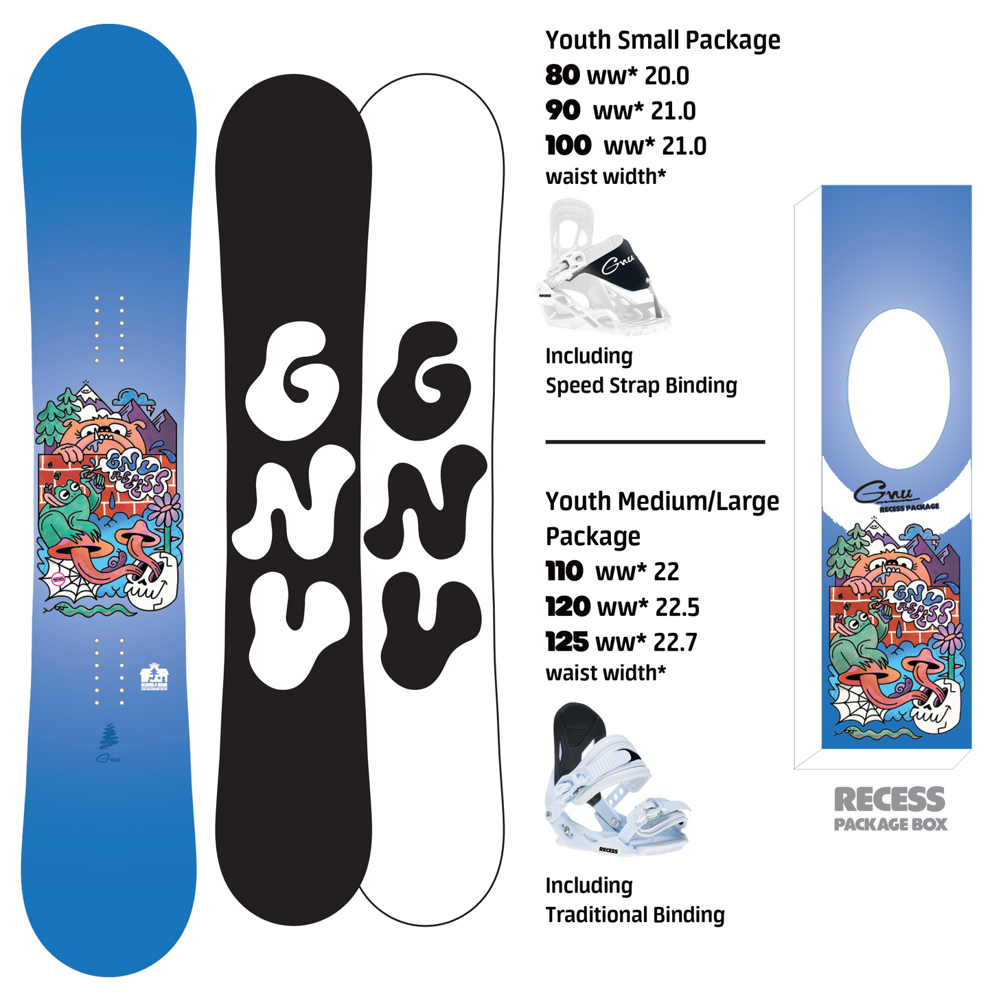 2026 Gnu Recess Package - Mini Snowboard