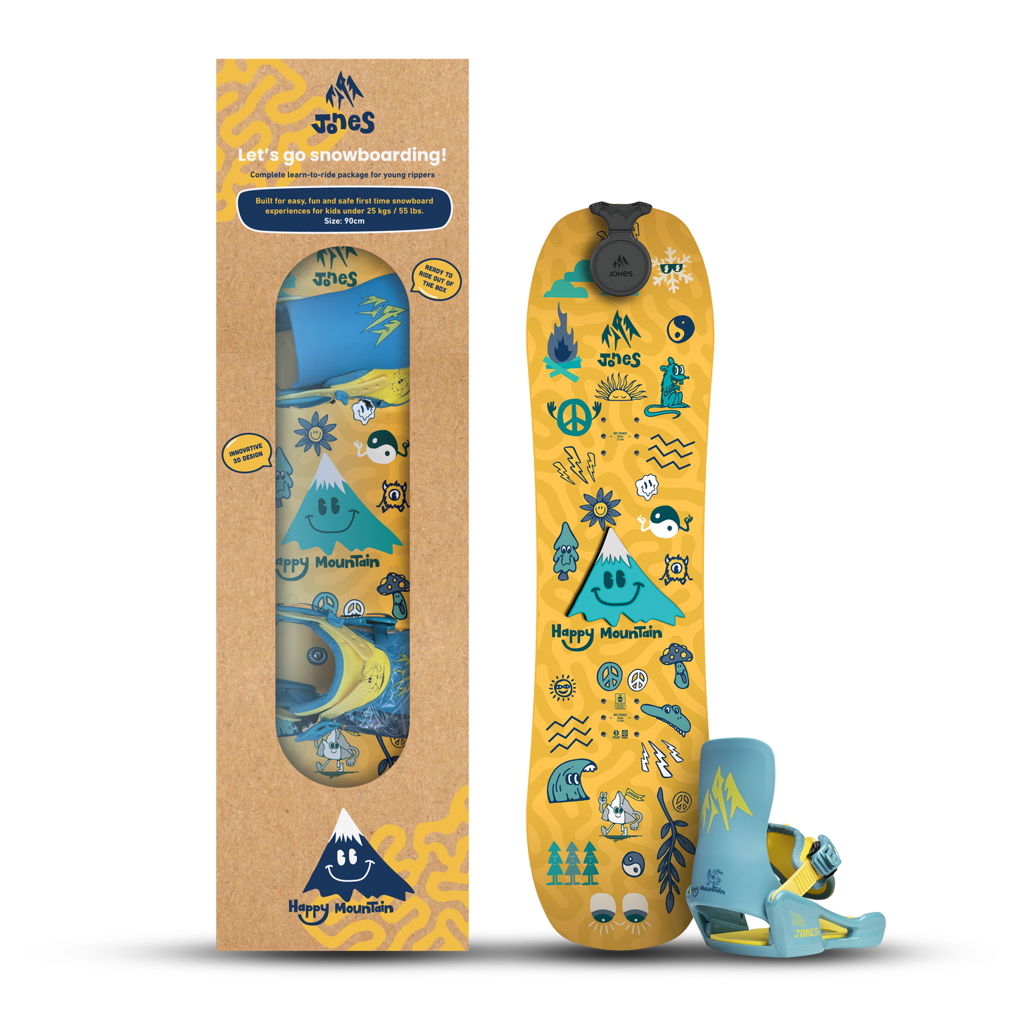 2026 Jones Happy Mountain Snowboard Set W/Bindings