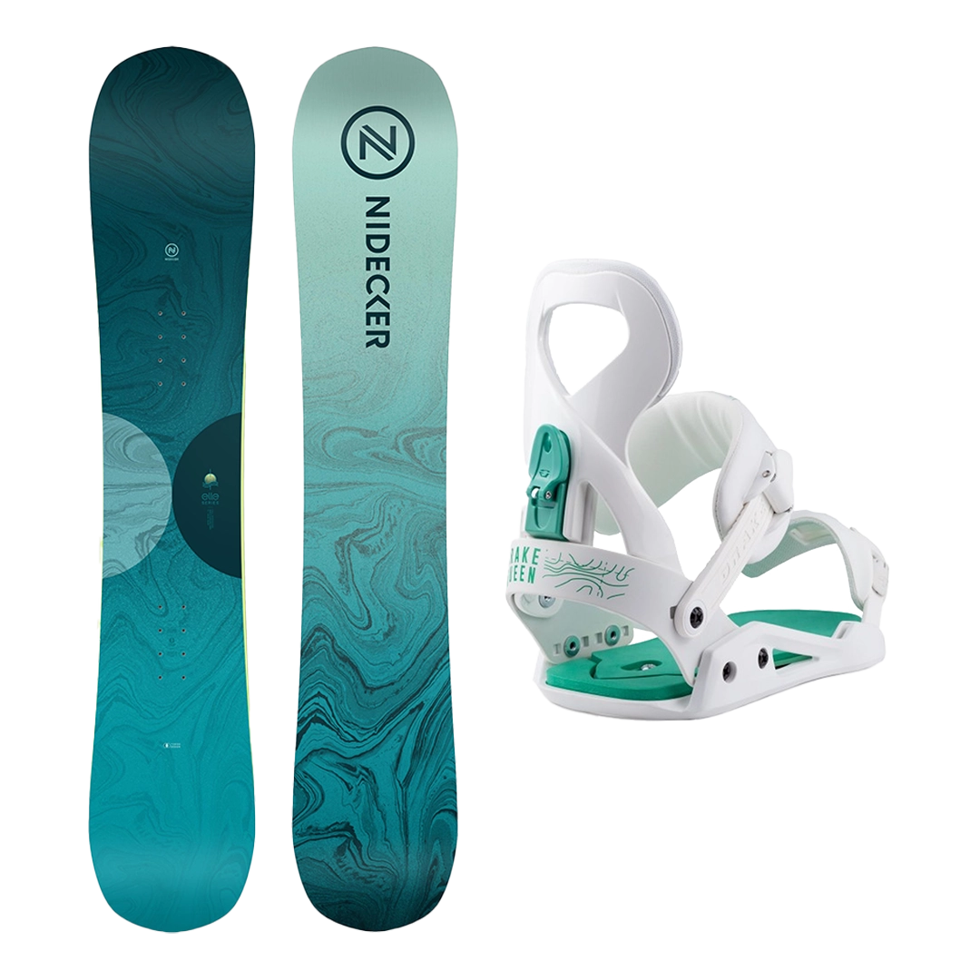 2025 Nidecker Elle Womens Snowboard + Drake Queen Bindings Package