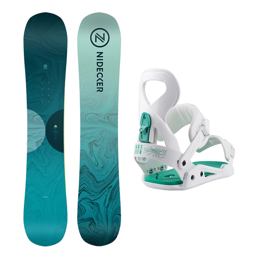 2025 Nidecker Elle Womens Snowboard + Drake Queen Bindings Package