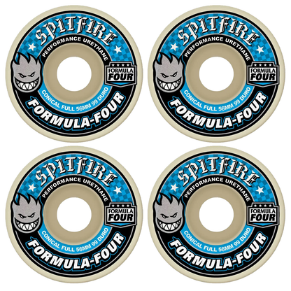 SPITFIRE F4 CONICAL FULL 99D WHEELS BLUE- 56MM