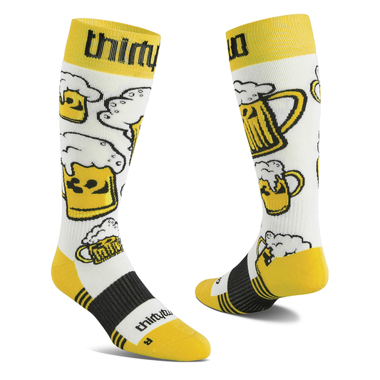 THIRTYTWO DOUBLE SOCKS WHITE/YELLOW