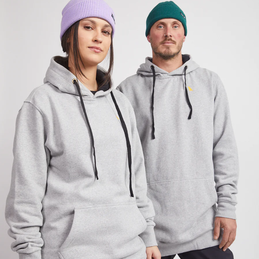 YUKI RELAXED OLD MATE HOODIE HEATHER GREY