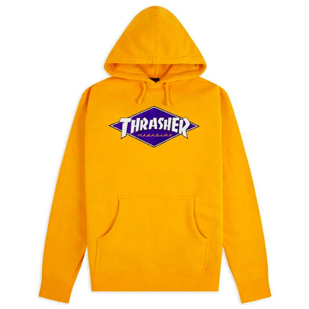 THRASHER DIAMOND LOGO HOODIE - GOLD