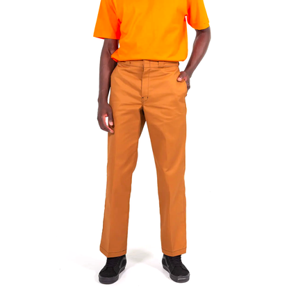 DICKIES 874C CONTRAST STITCH PANTS - BROWN DUCK