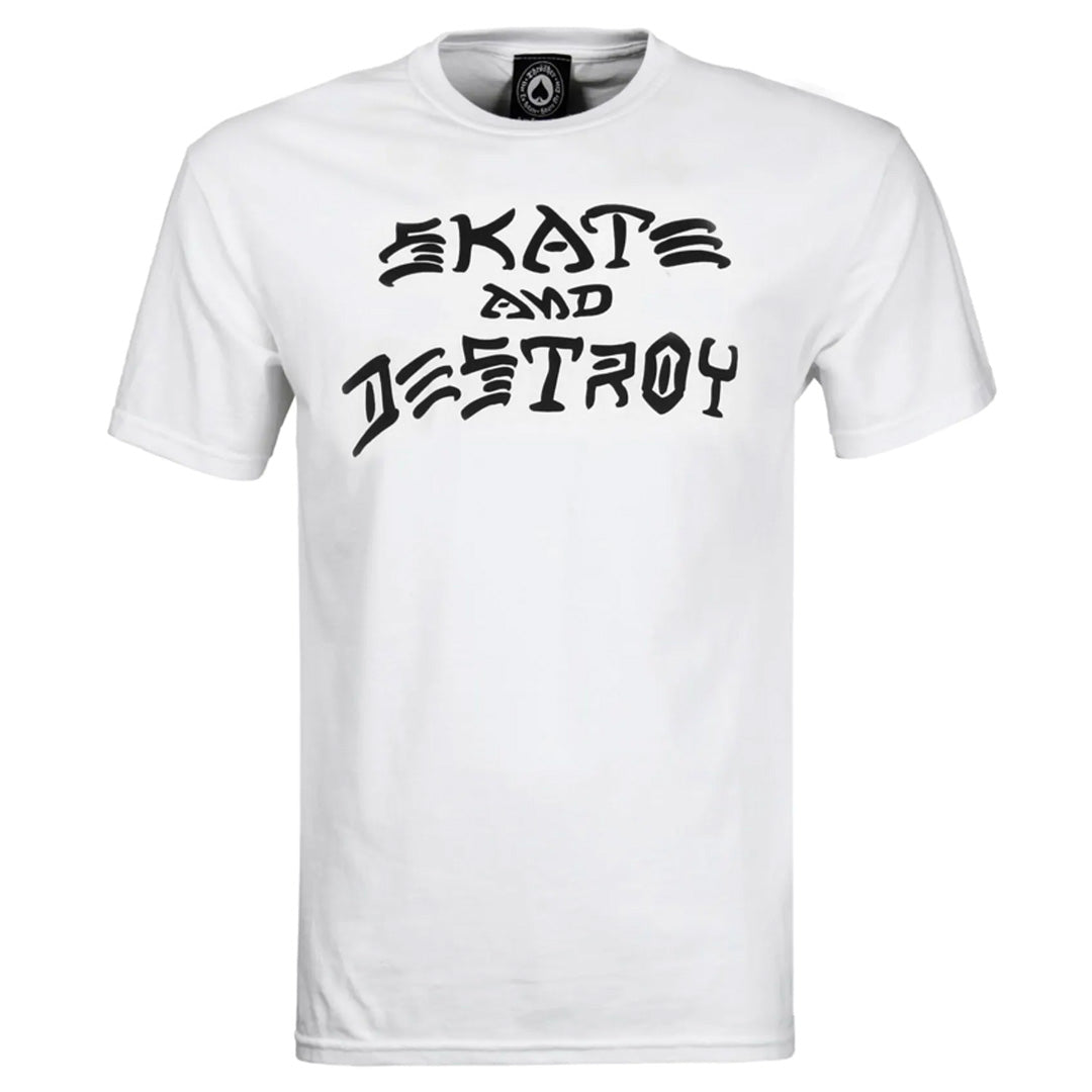 THRASHER SKATE AND DESTROY TEE - WHITE