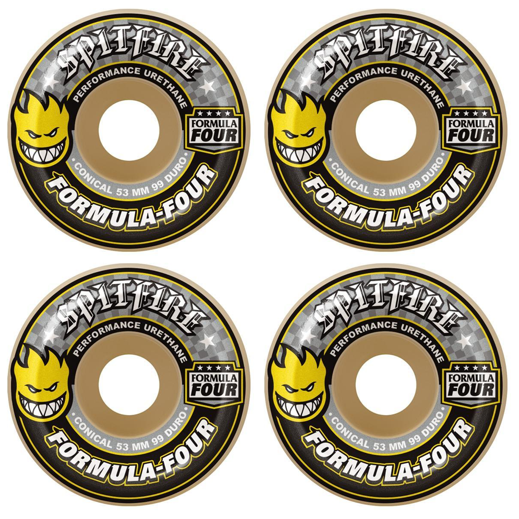 SPITFIRE F4 CONICAL 99D WHEELS SILVER - 54MM