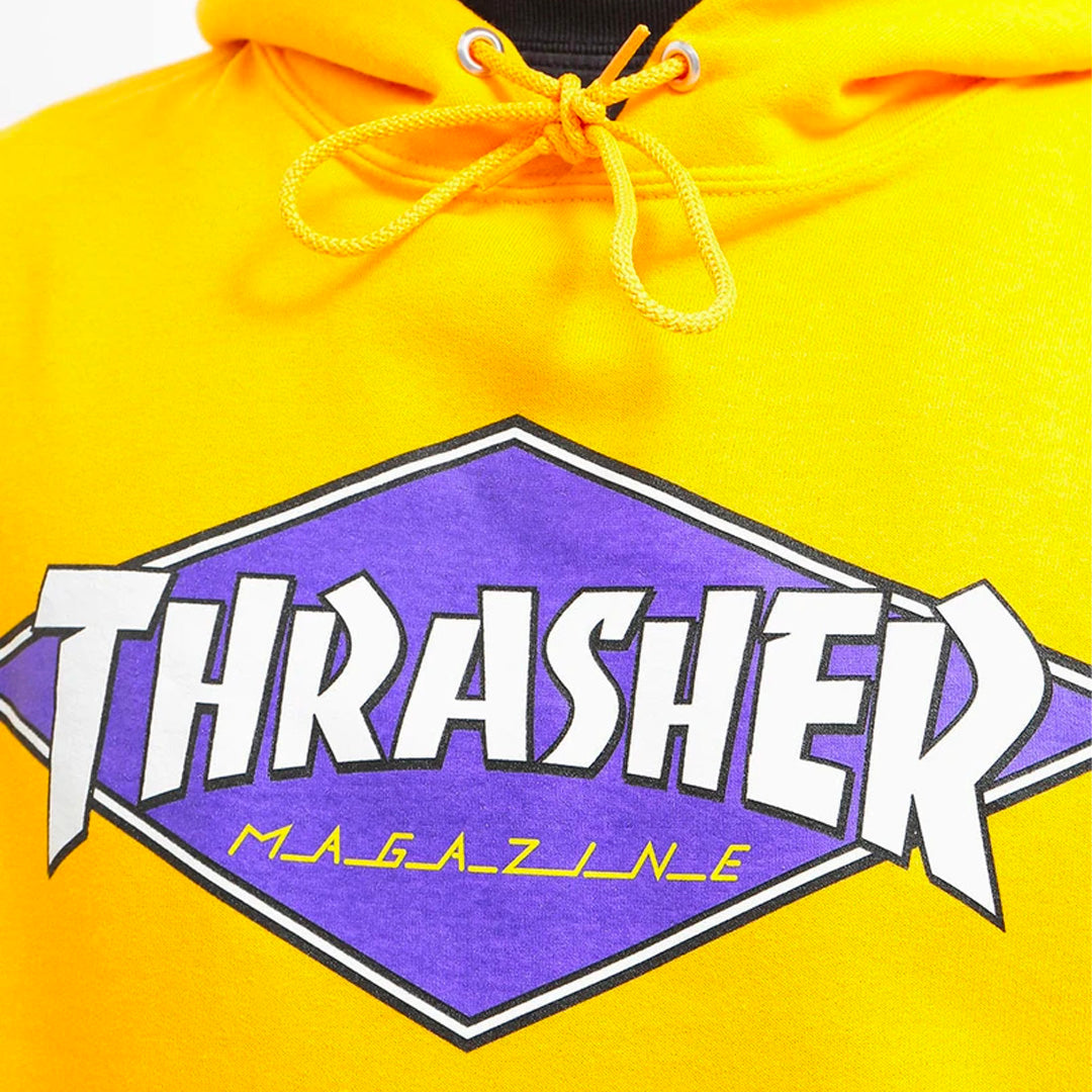 THRASHER DIAMOND LOGO HOODIE - GOLD